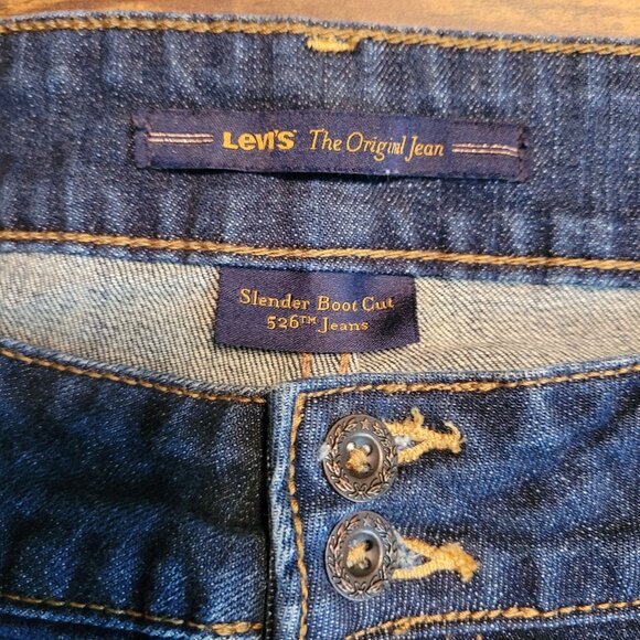 Levi's Jeans Size 14 Slender 526 Bootcut Open Button Flap Mid Rise Western - Picture 5 of 12